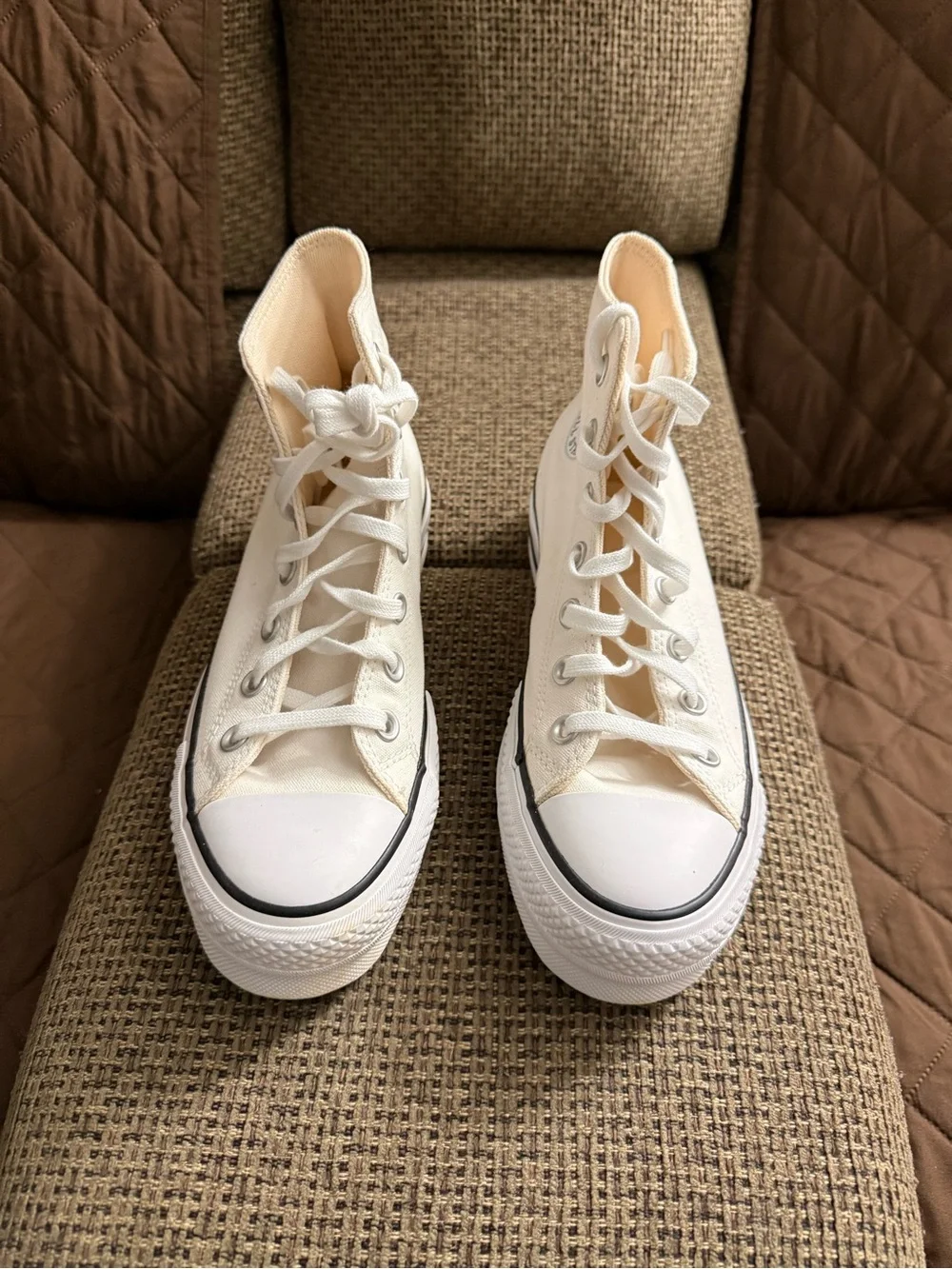 Converse Platform High Top Sneakers - Off-White Canvas